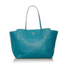 Blue Gucci Medium Swing Leather Tote Bag - Designer Revival