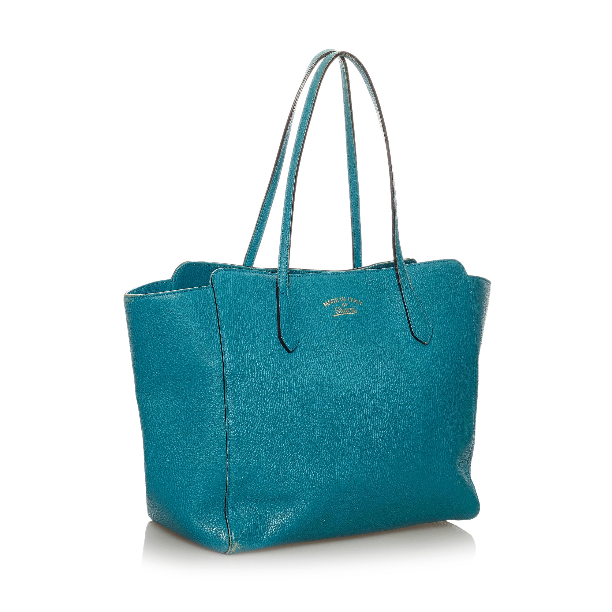 Blue Gucci Medium Swing Leather Tote Bag – Designer Revival