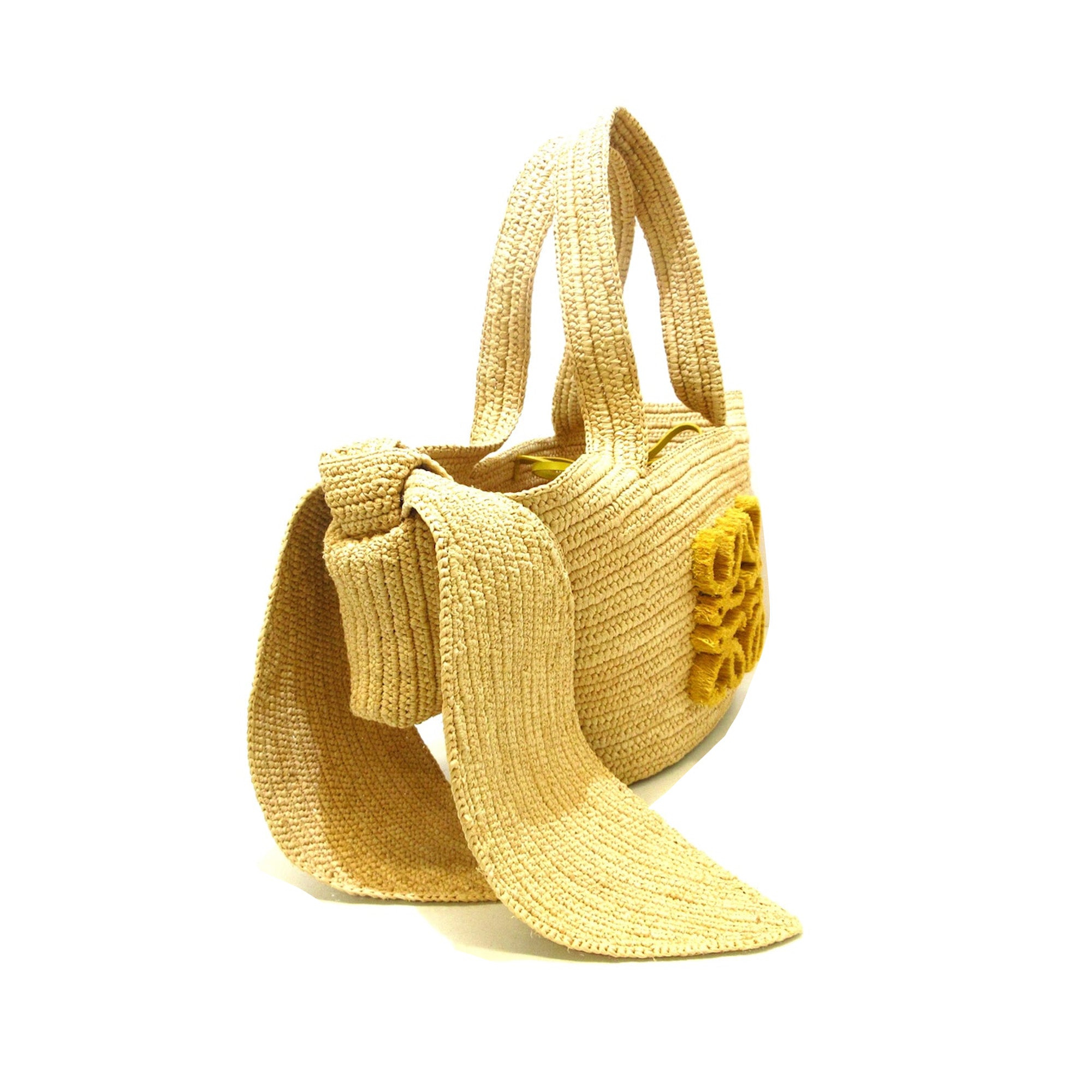 LOEWE Small Raffia Bunny Basket Bag