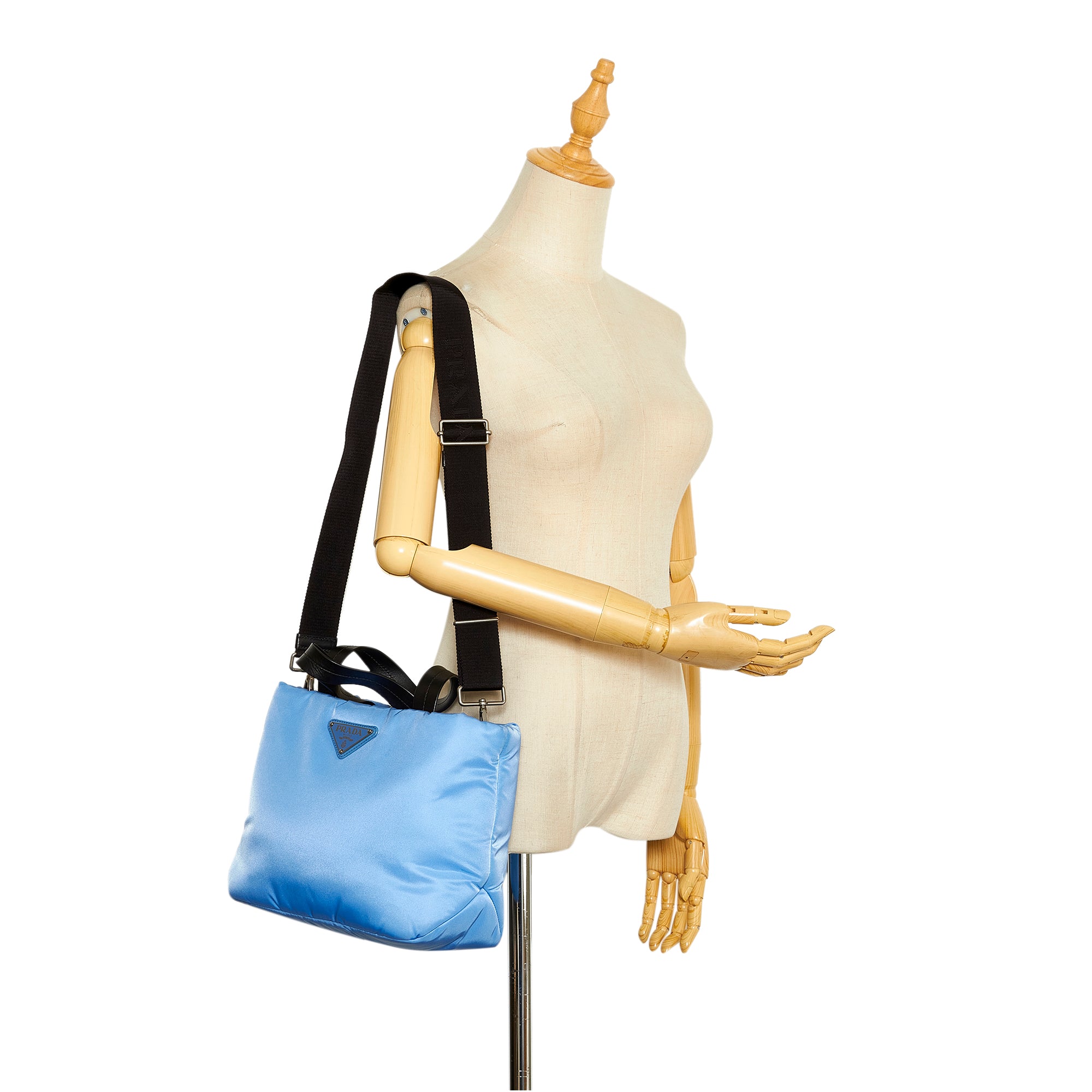 Prada Small Padded Re-Nylon Shoulder Bag - Blue