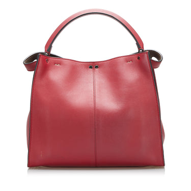 Red Fendi Medium Peekaboo X-Lite Tote Bag - Designer Revival