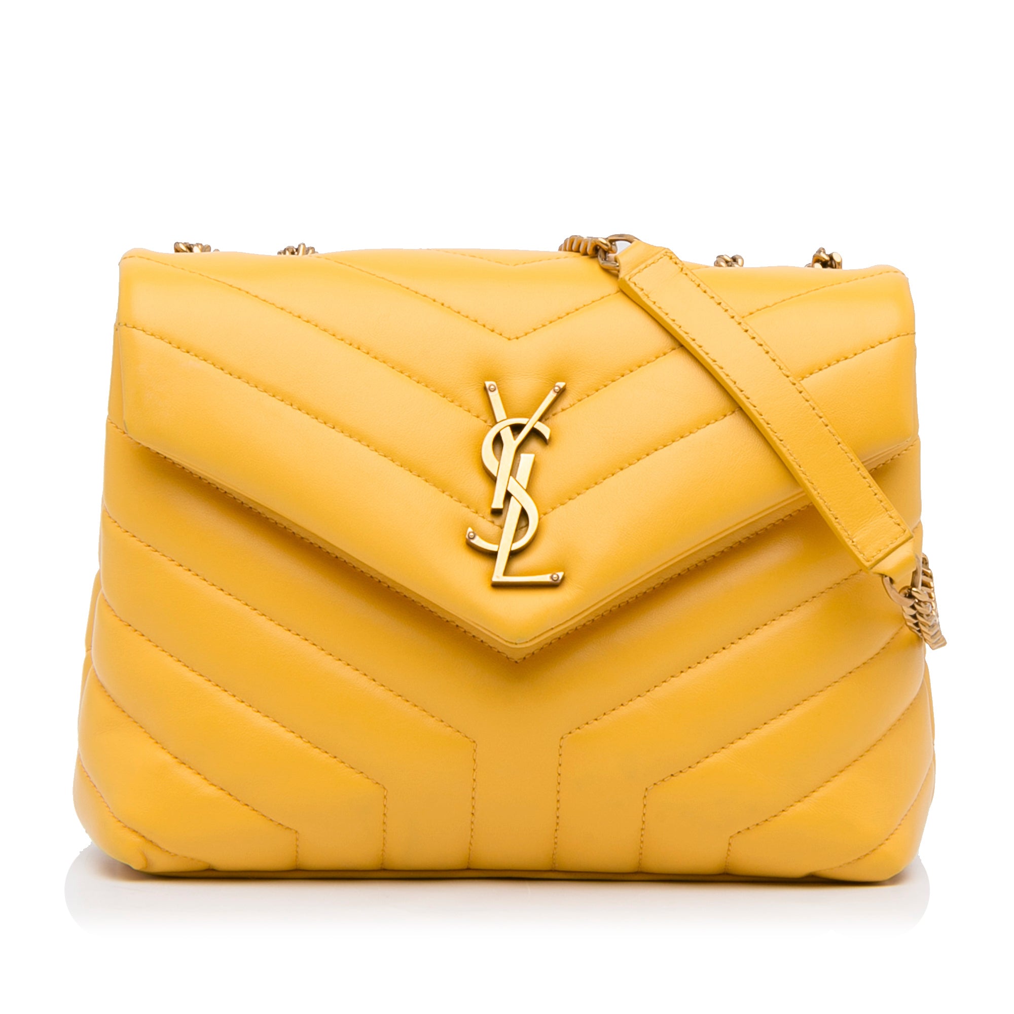 Yellow Saint Laurent Small Loulou Shoulder bag