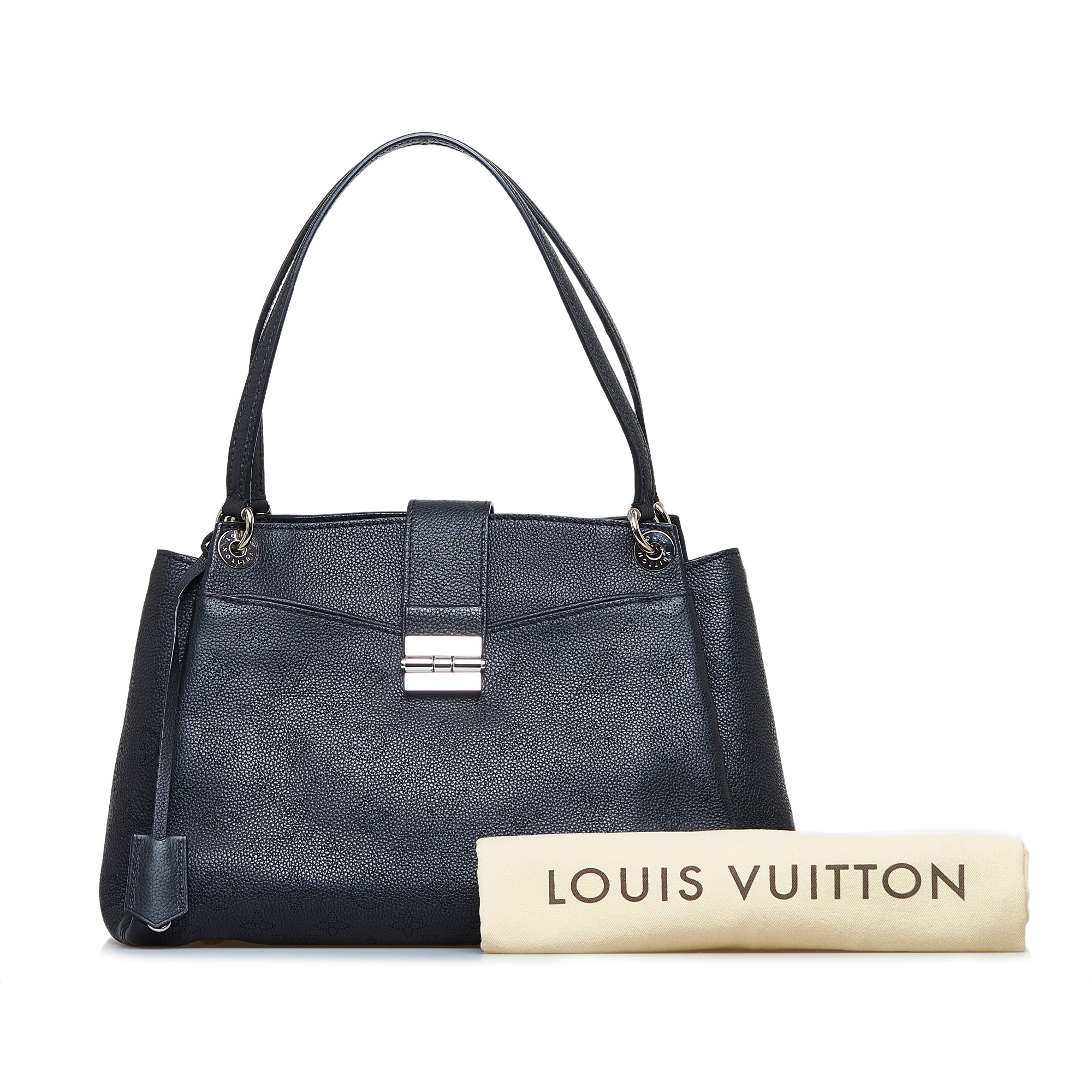 LOUIS VUITTON Monogram Mahina Shoulder Bag Black - Chelsea Vintage Couture