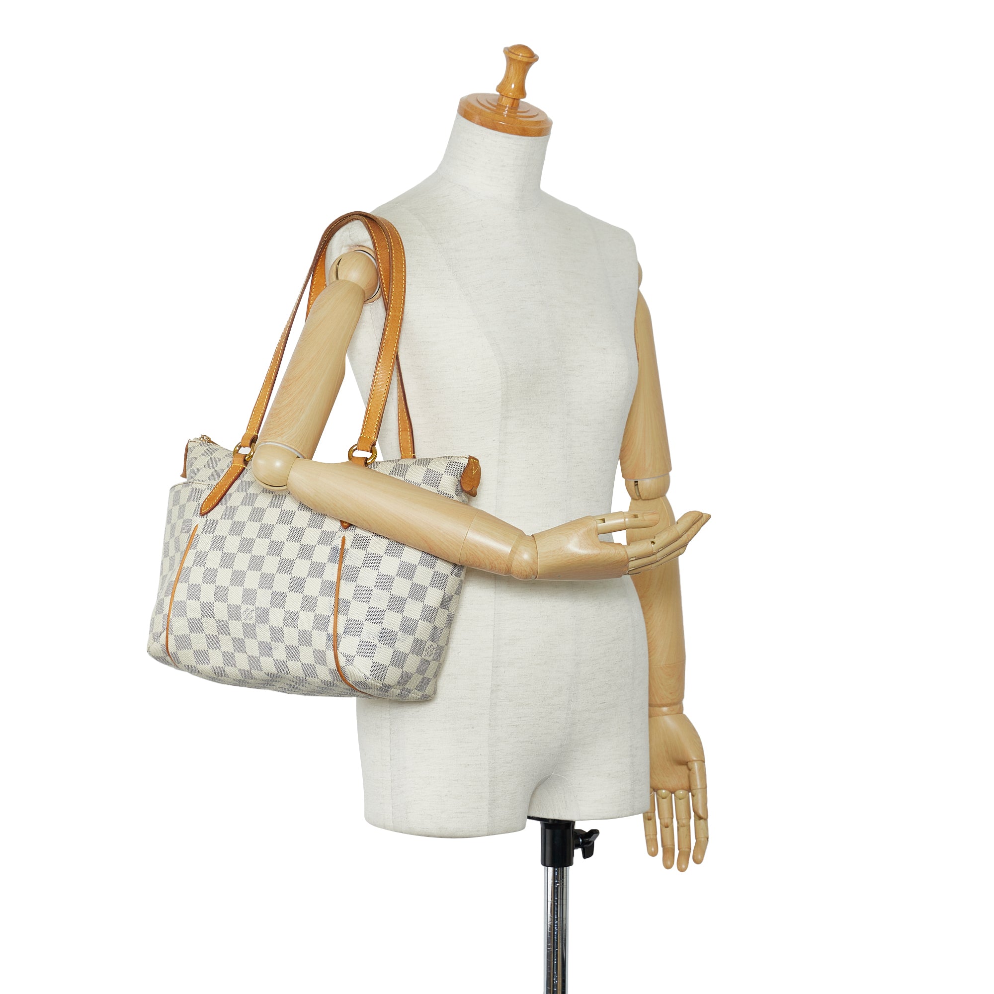 White Louis Vuitton Damier Azur Totally PM Shoulder Bag