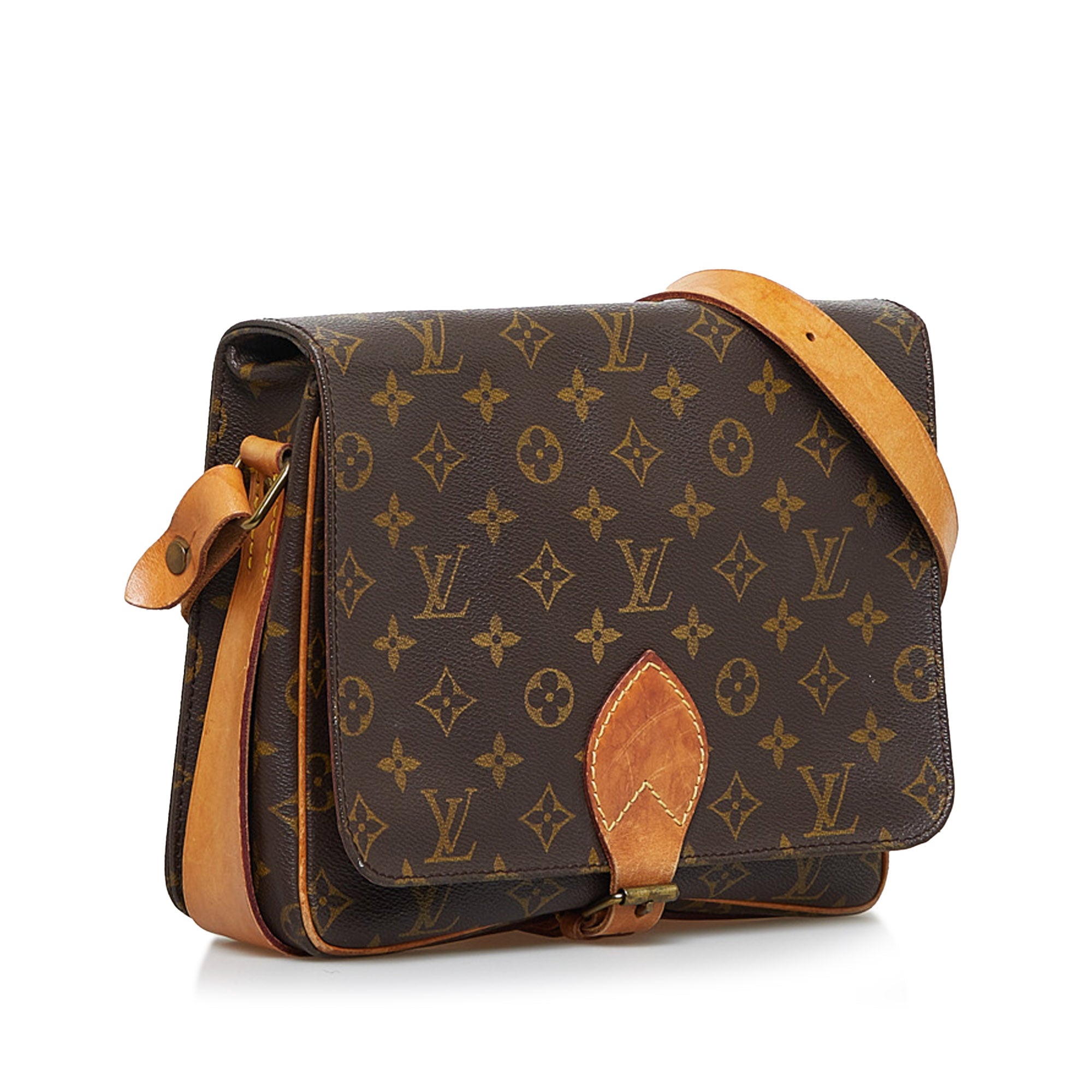 Brown Louis Vuitton Monogram Cartouchiere GM Crossbody Bag