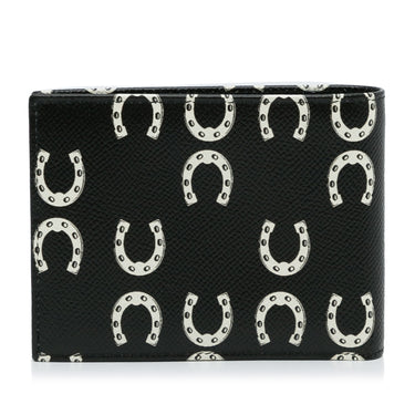 Black Dolce&Gabbana Horseshoe Leather Small Wallet - Designer Revival