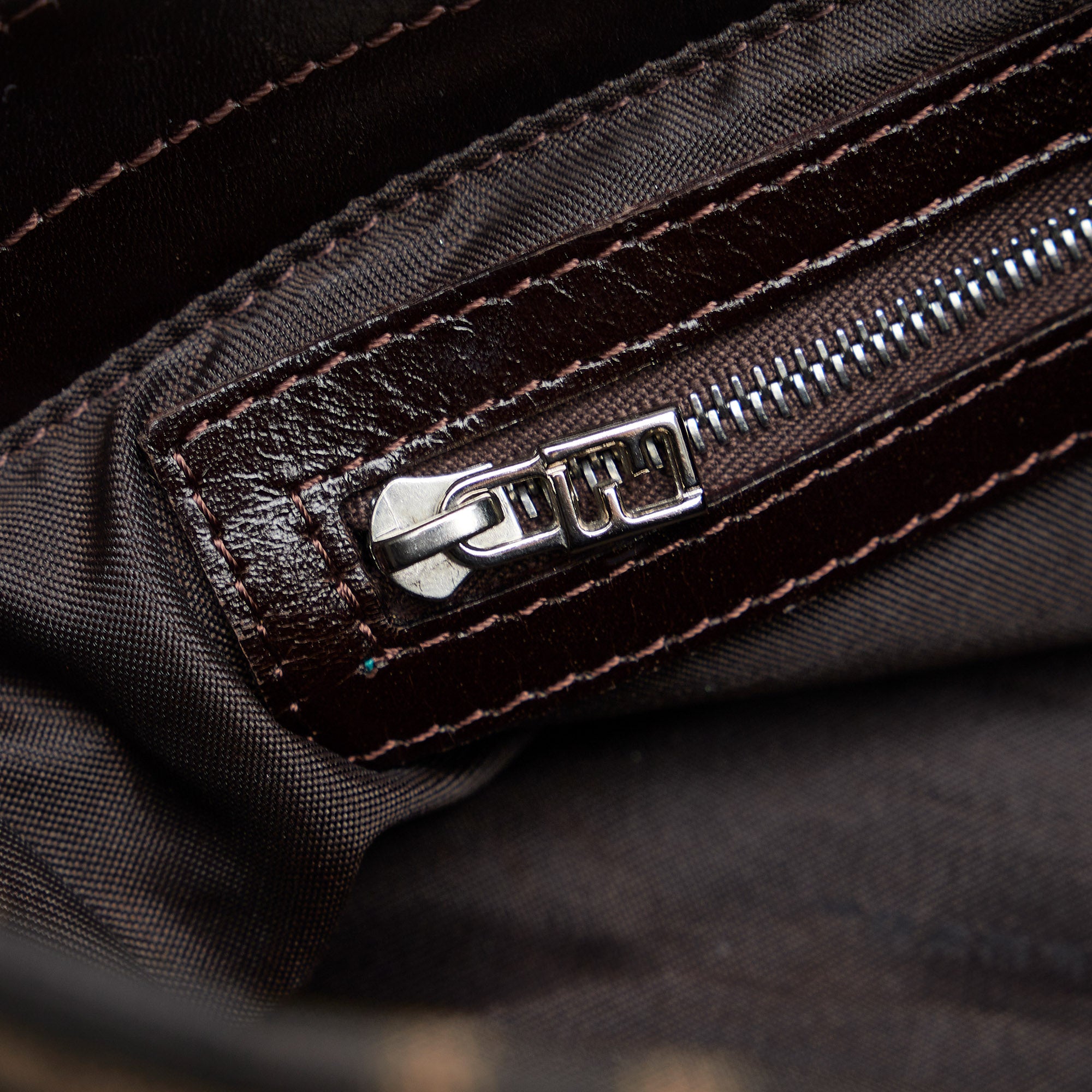 Fendi Black/Brown Zucca Leather Small Kan U Shoulder Bag Fendi