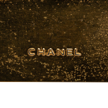 Gold Chanel CC Logo Plate Brooch - Designer Revival