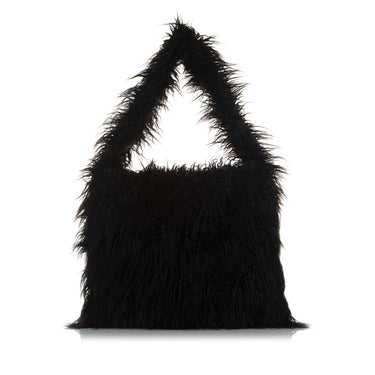 Black Stella McCartney x Ed Curtis Faux Fur Shoulder Bag - Designer Revival