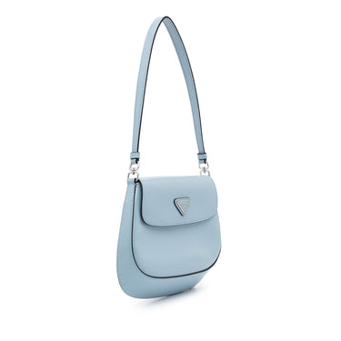 Blue Prada Spazzolato Cleo Shoulder Bag - Designer Revival