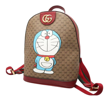 Brown Gucci Micro GG Supreme Doraemon Backpack - Designer Revival