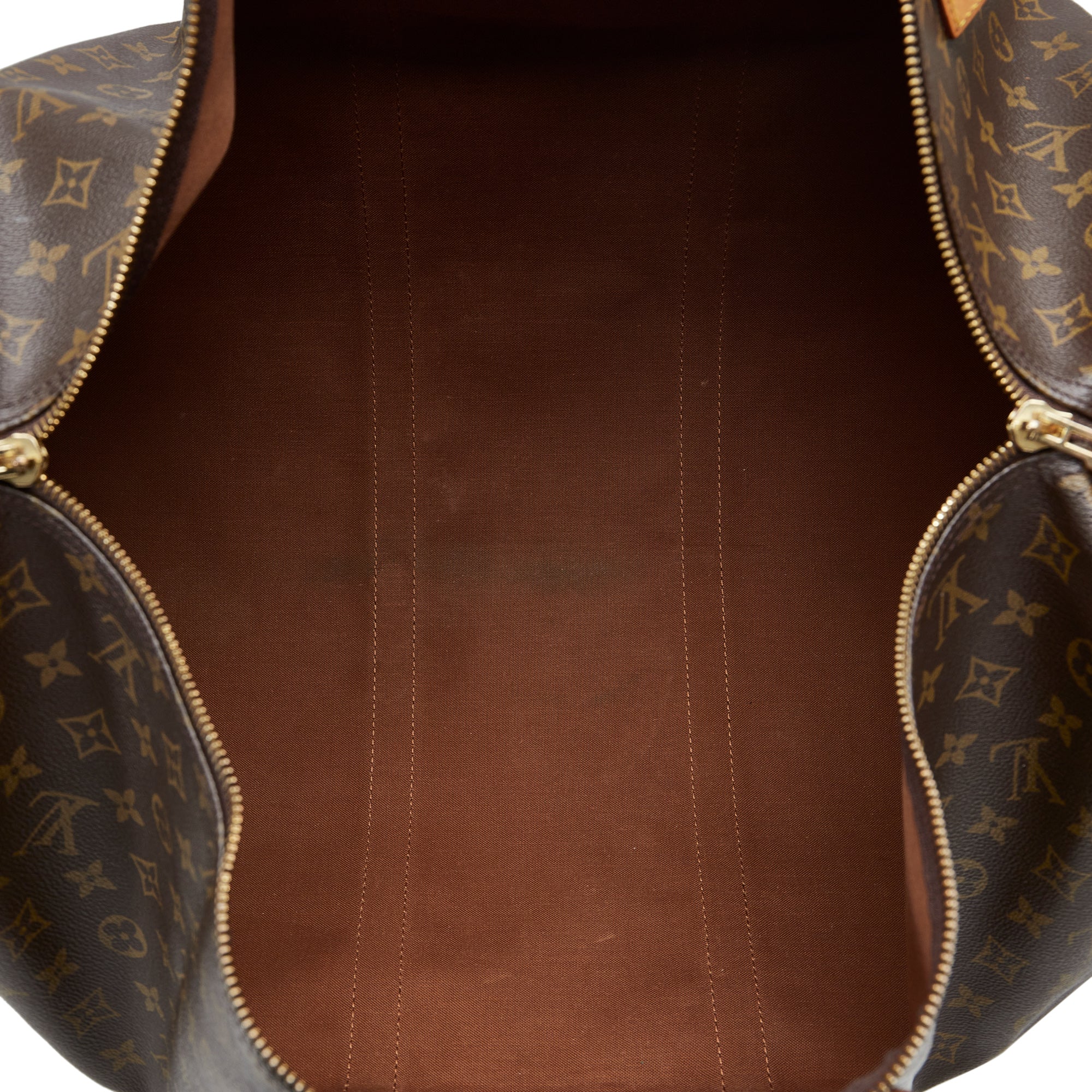 Keepall cloth travel bag Louis Vuitton Brown in Cloth - 35985406