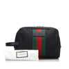 Black Gucci Techno Canvas Web Pouch