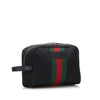 Black Gucci Techno Canvas Web Pouch