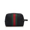 Black Gucci Techno Canvas Web Pouch