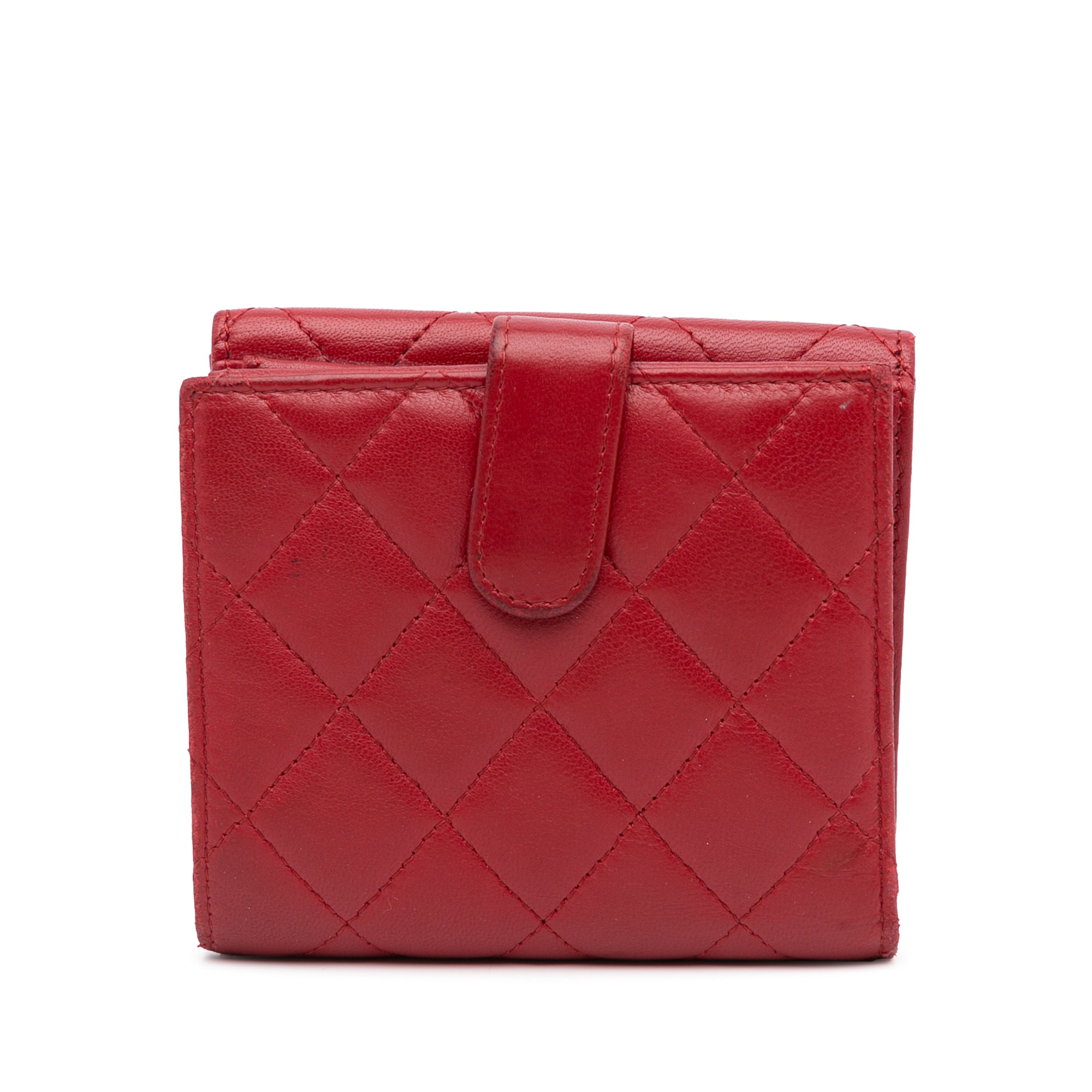 Red Chanel CC Matelasse Small Wallet
