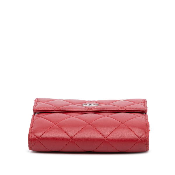 Red Chanel CC Matelasse Small Wallet