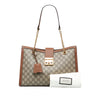 Brown Gucci Medium GG Supreme Padlock Tote Bag