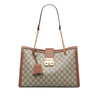 Brown Gucci Medium GG Supreme Padlock Tote Bag