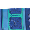 Blue Hermes Collier de Chiens Silk Twilly Scarf Scarves