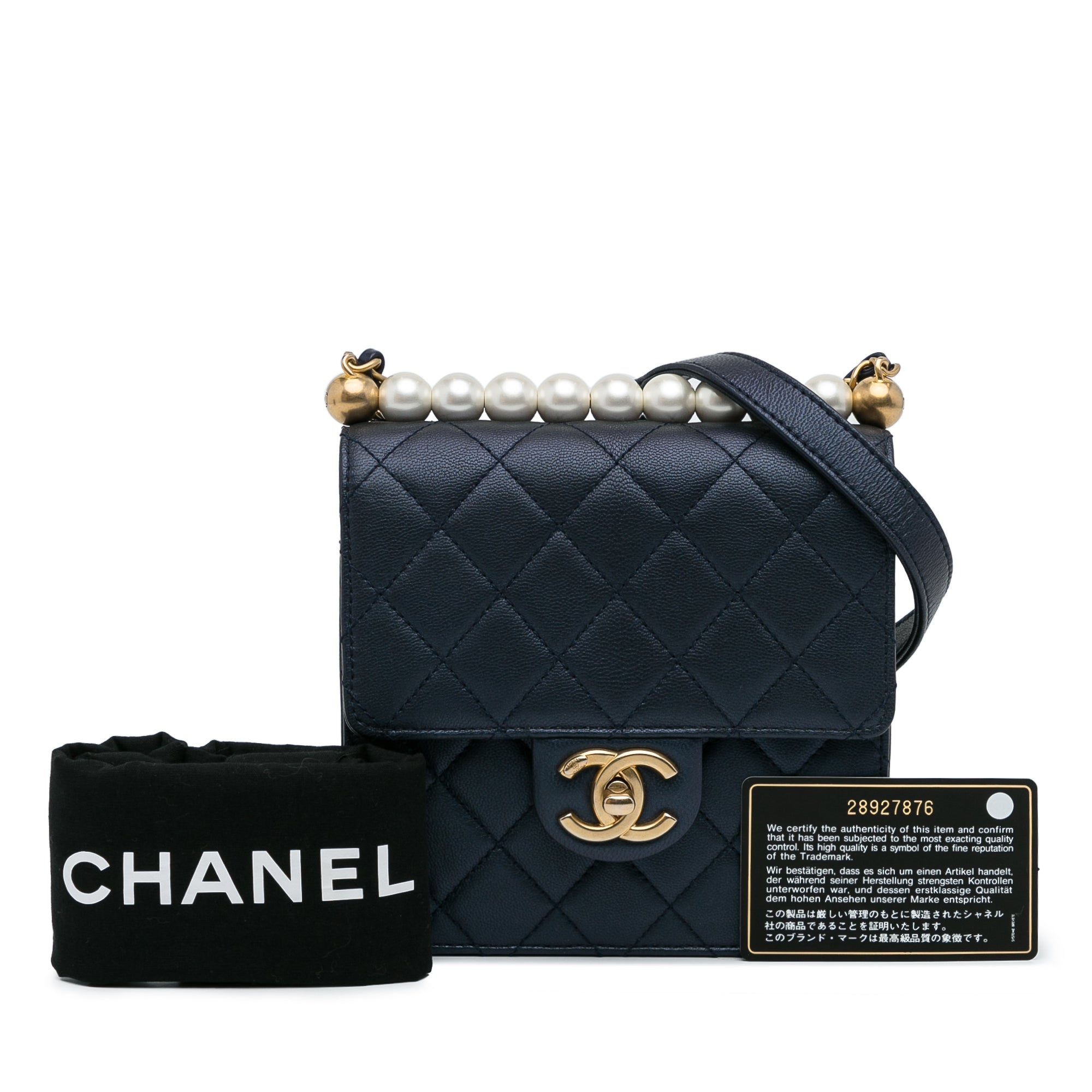 Blue Chanel Small Chic Pearls Flap Bag - Designer Revival