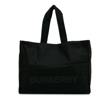 Black Burberry Eco Nylon Logo Trench Tote - Designer Revival