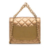 Gold Chanel Mini Chain Handle Flap Satchel