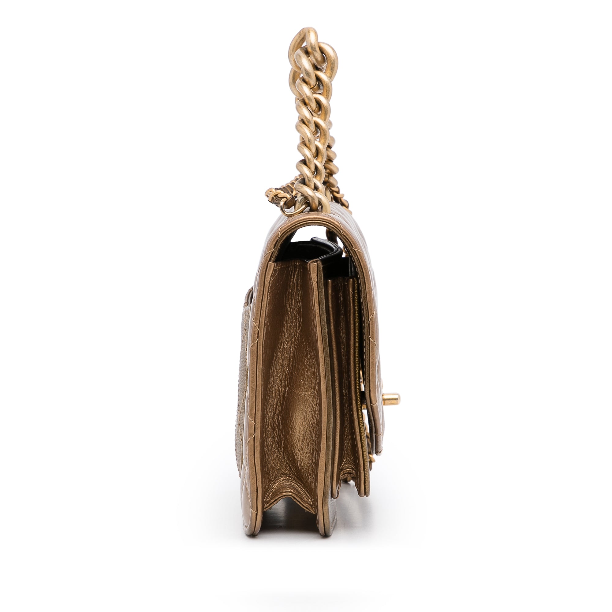 Gold Chanel Mini Chain Handle Flap Satchel – Designer Revival