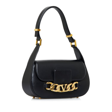 Black Valentino Vlogo Chain Shoulder Bag - Designer Revival