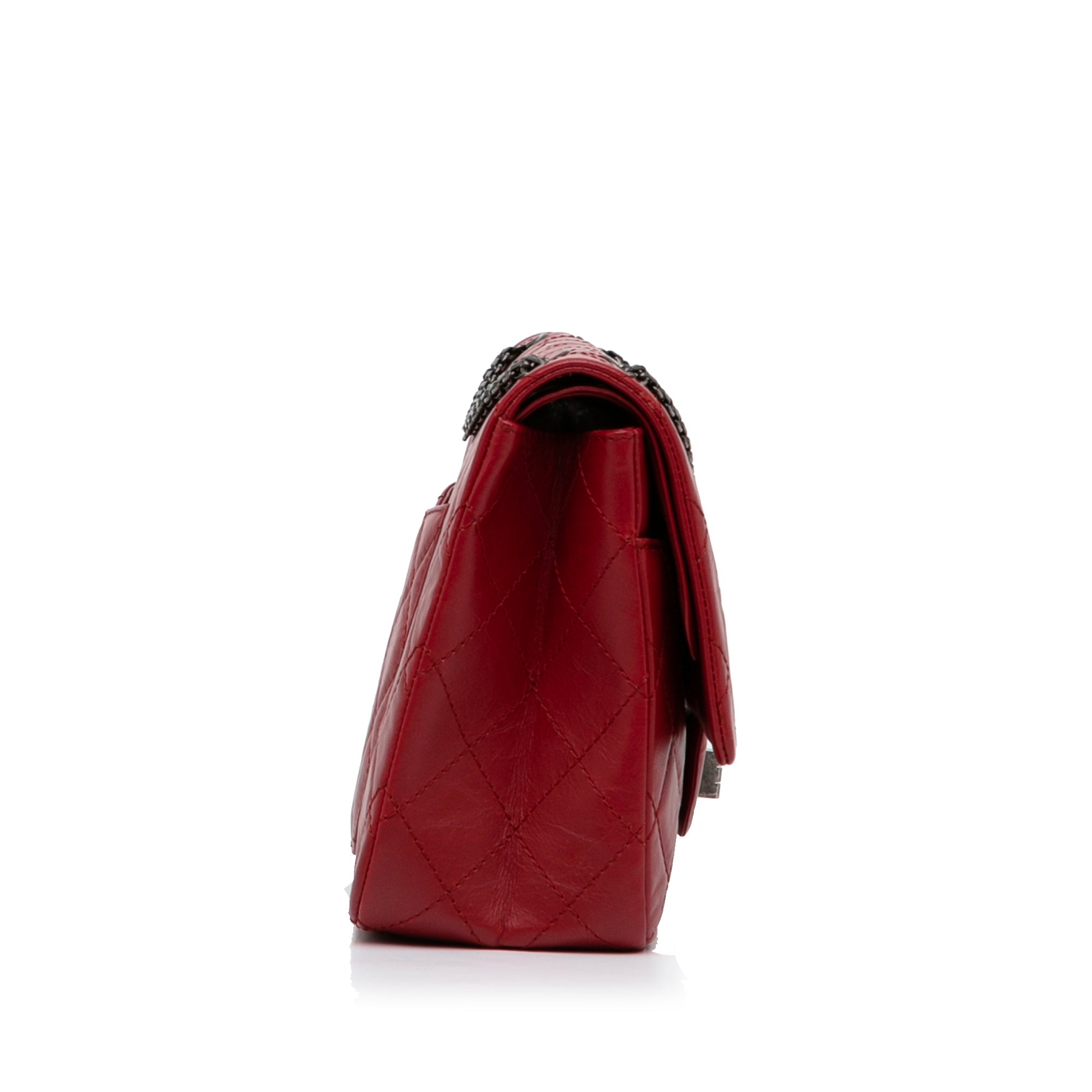Red Chanel Reissue 2.55 Aged Calfskin Double Flap 227 Shoulder Bag –  Designer Revival