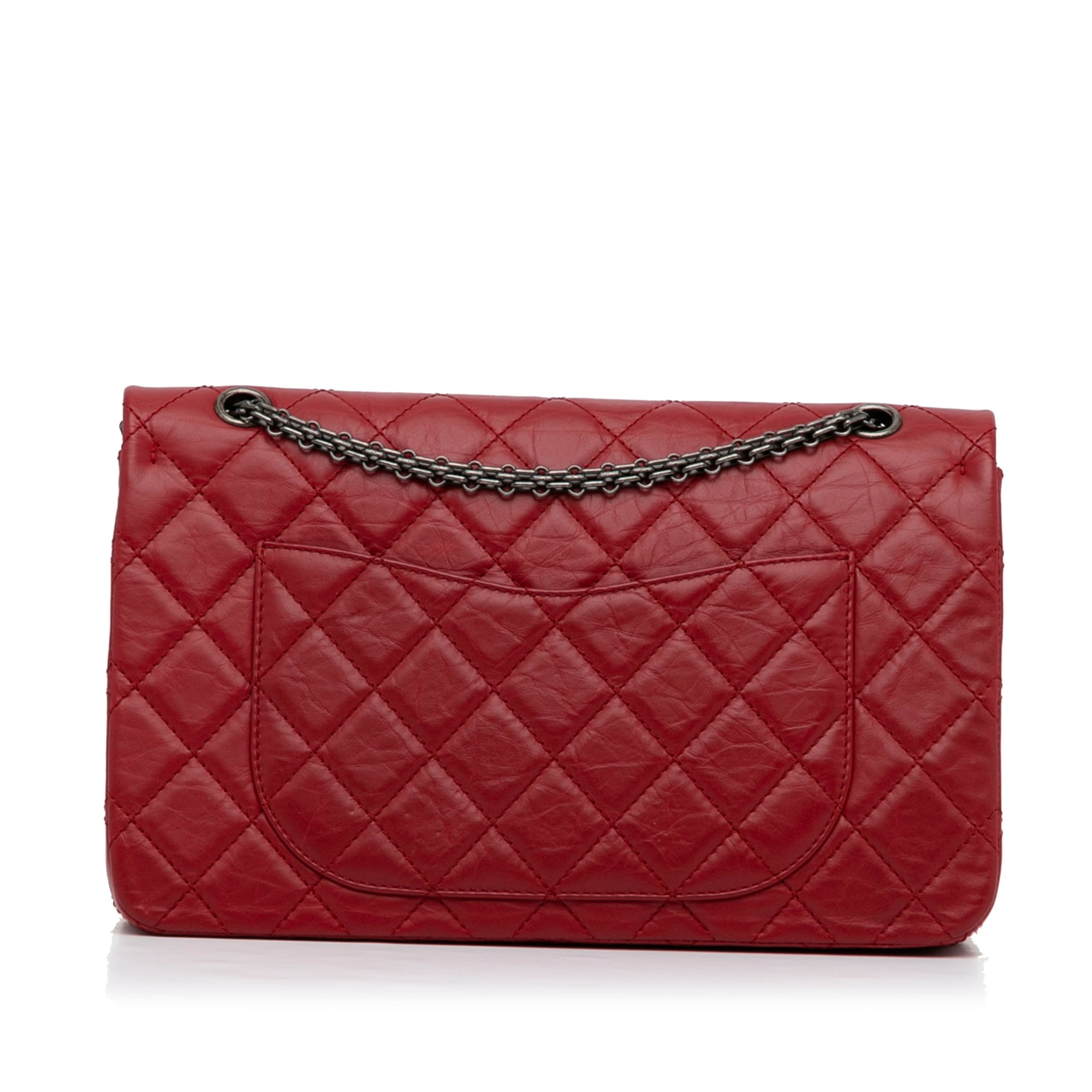 Red Chanel Reissue 2.55 Aged Calfskin Double Flap 227 Shoulder Bag, RvceShops Revival