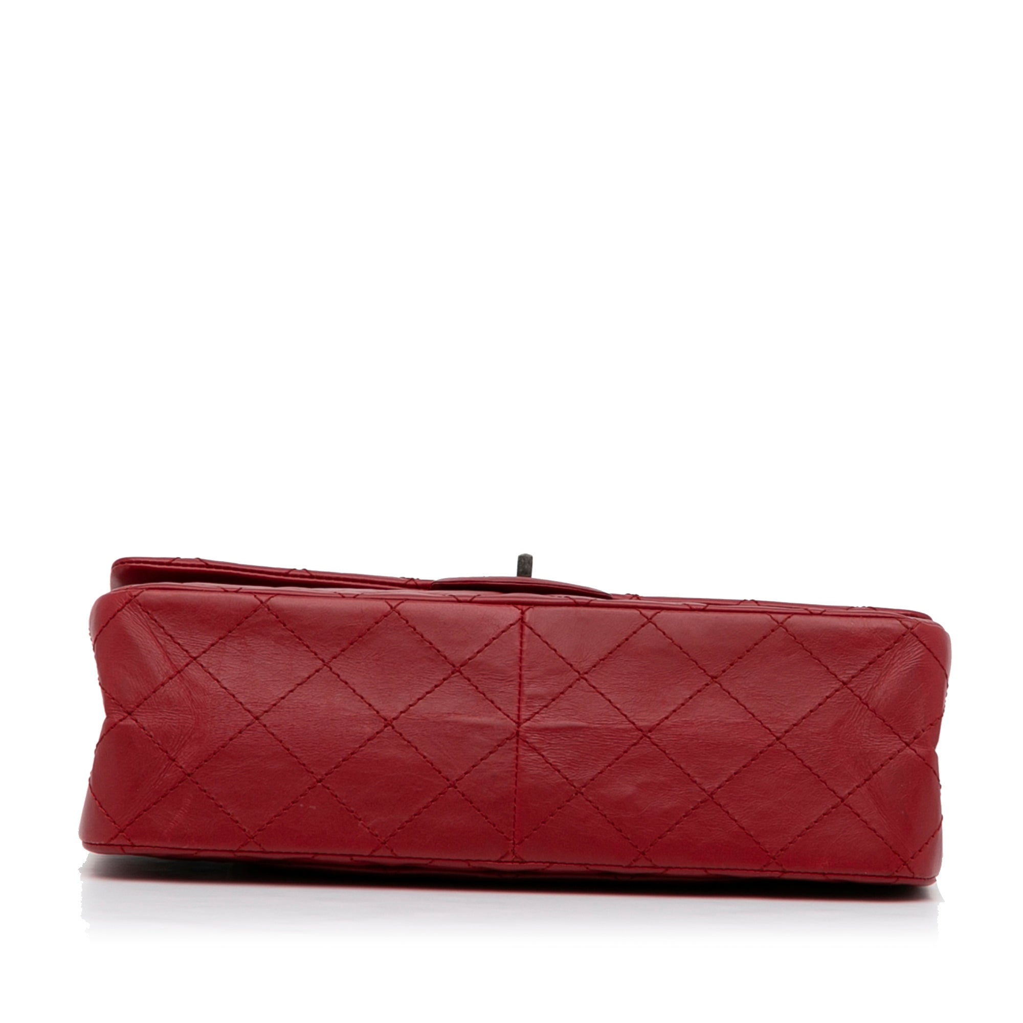 Red Chanel Reissue 2.55 Aged Calfskin Double Flap 227 Shoulder Bag