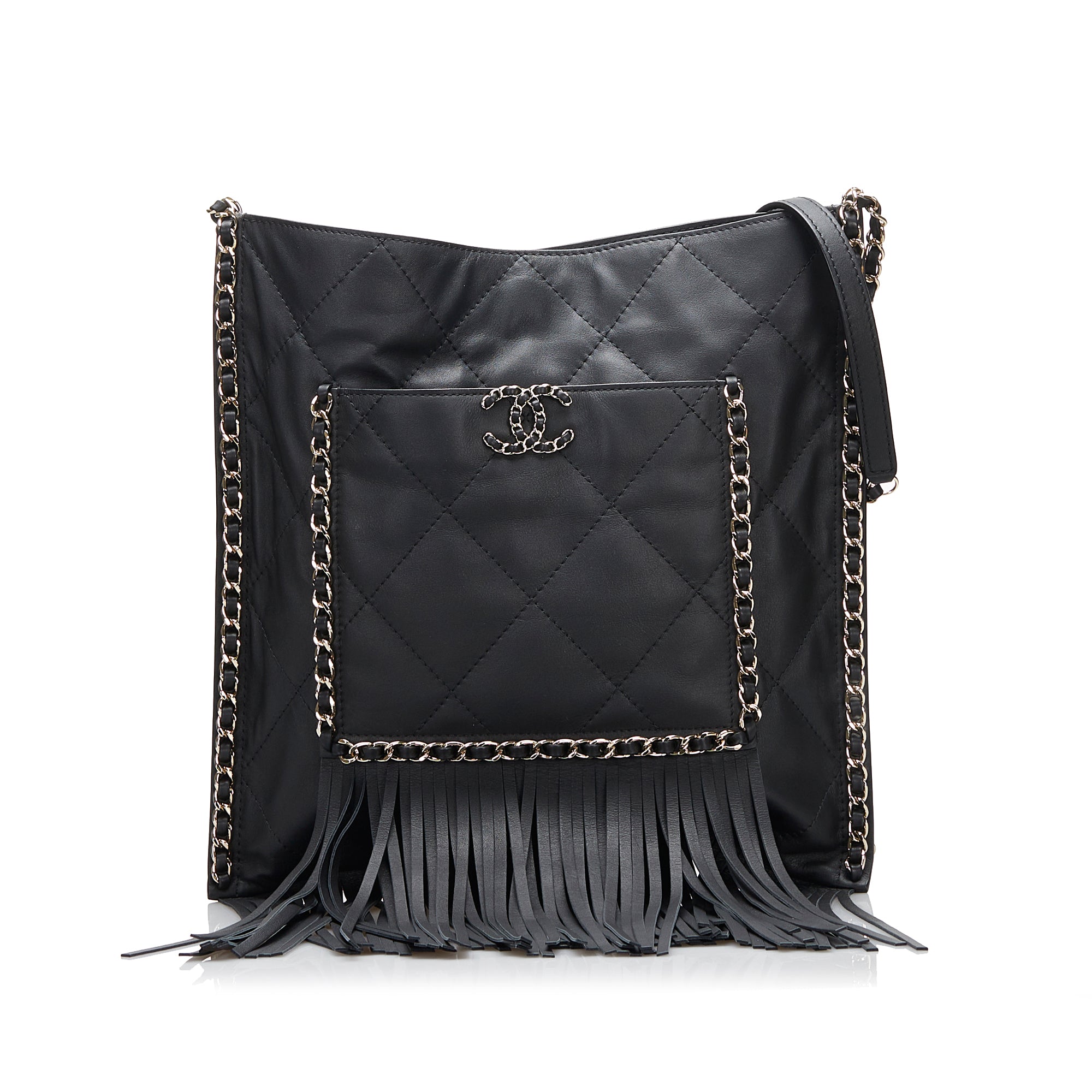 Tan Chanel CC Wild Stitch Handbag