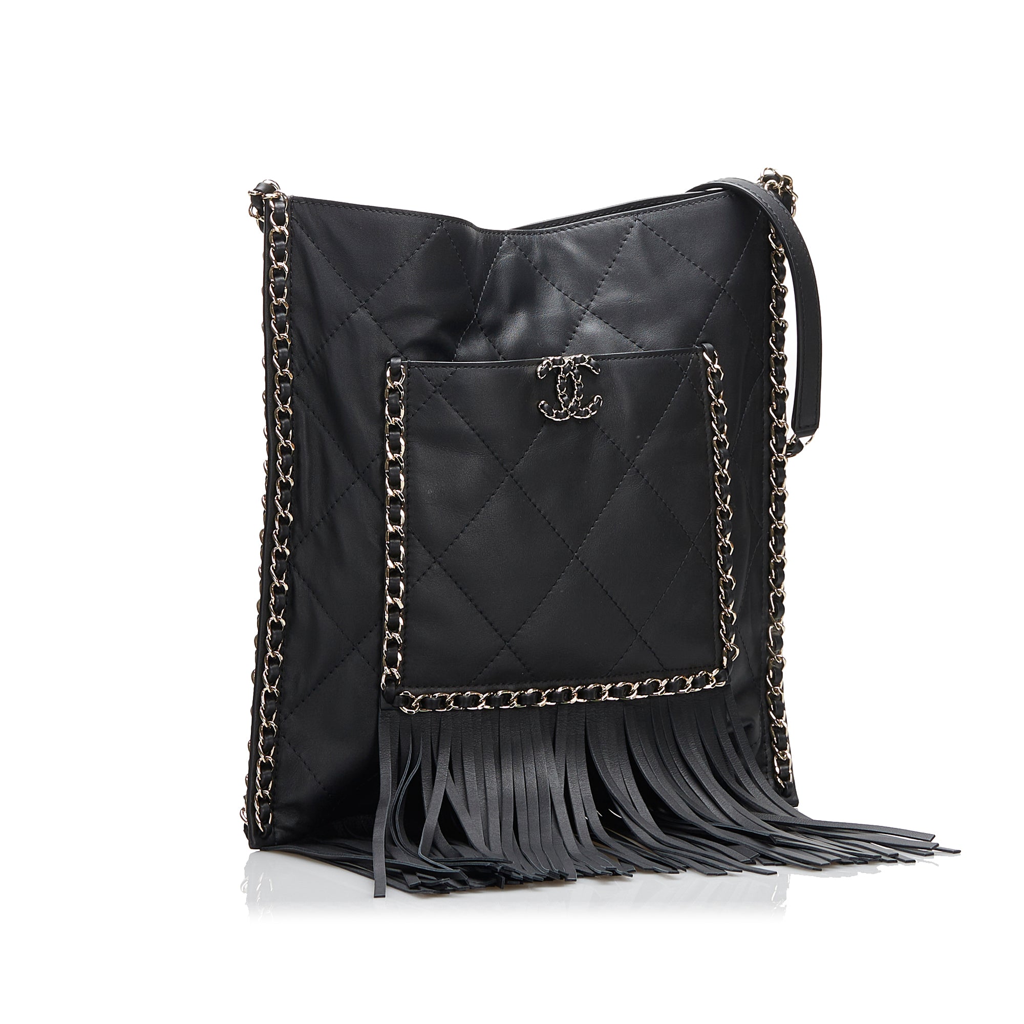 Black Chanel Small Fringe Shopping Bag – Designer Revival