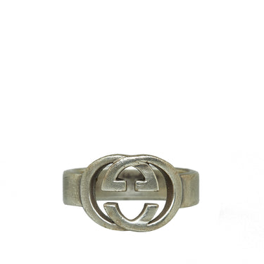 Silver Gucci Interlocking G Ring - Designer Revival
