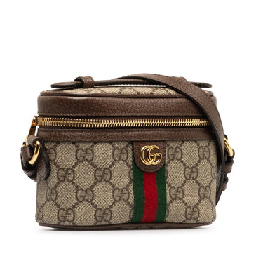 Brown Gucci GG Supreme Ophidia Vanity Bag - Designer Revival