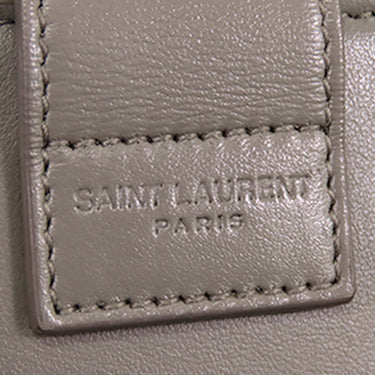 Gray Saint Laurent Baby Monogram Cabas Satchel - Designer Revival