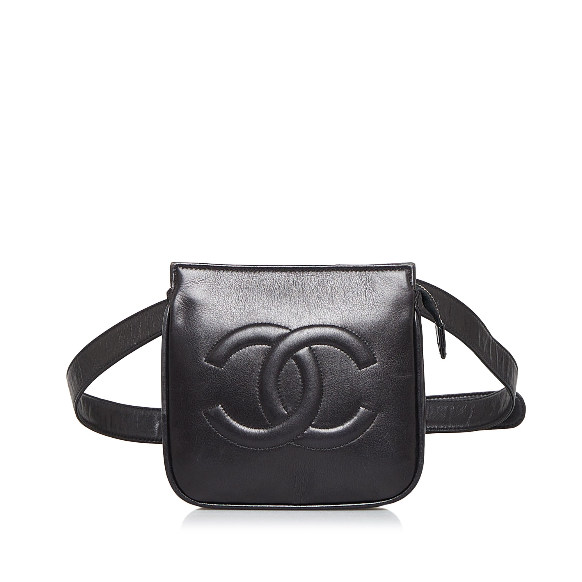 Chanel Patent Quilted Black Fanny Pack Gold Turn lock