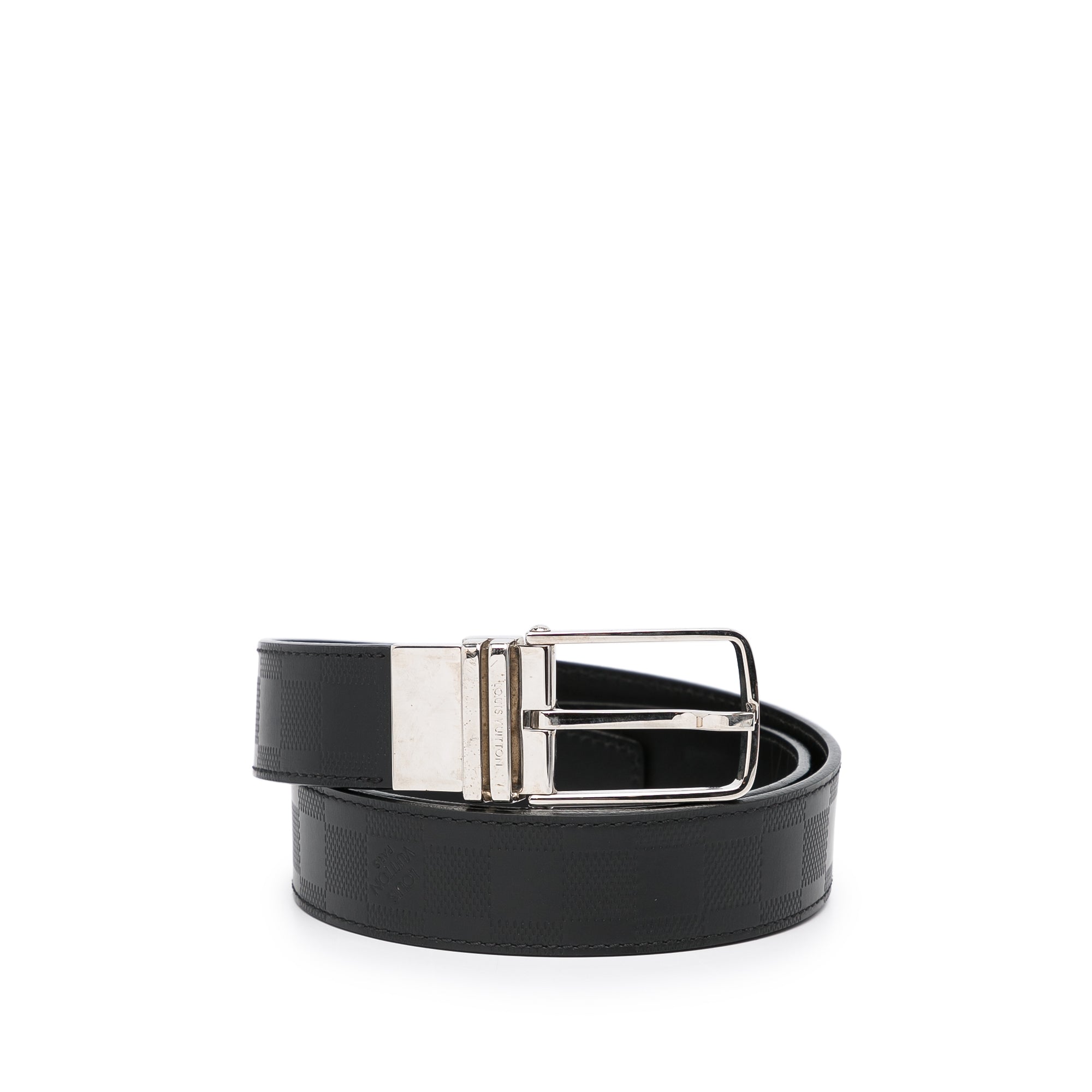 Mens Louis Vuitton Belt Black Damier LV Belt Authentic for Sale in
