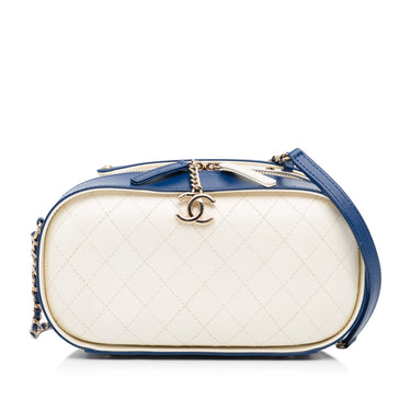 CHANEL Caviar Quilted Mini CC Pocket Bucket Bag White 1110301