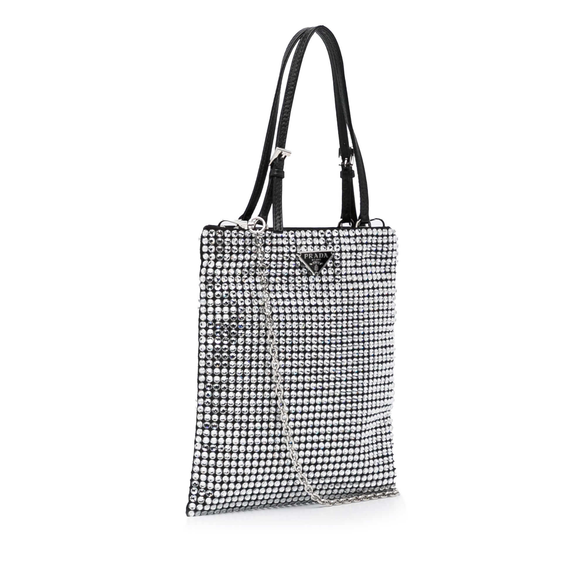 black and white checkered prada bag