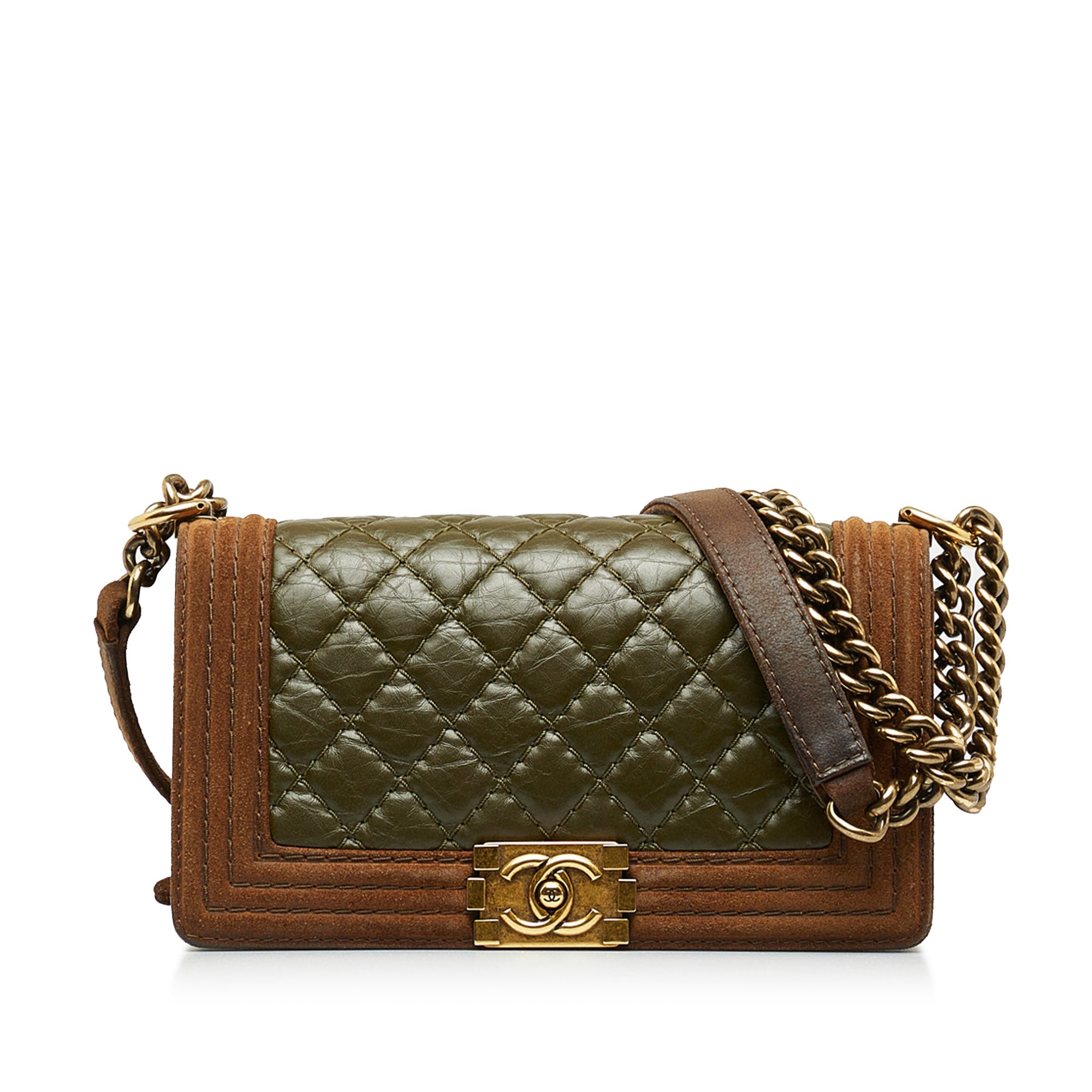 Green Chanel Small Tweed and Velvet Boy Bag – Designer Revival