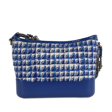 Blue Chanel Small Tweed Gabrielle Hobo Crossbody Bag - Designer Revival