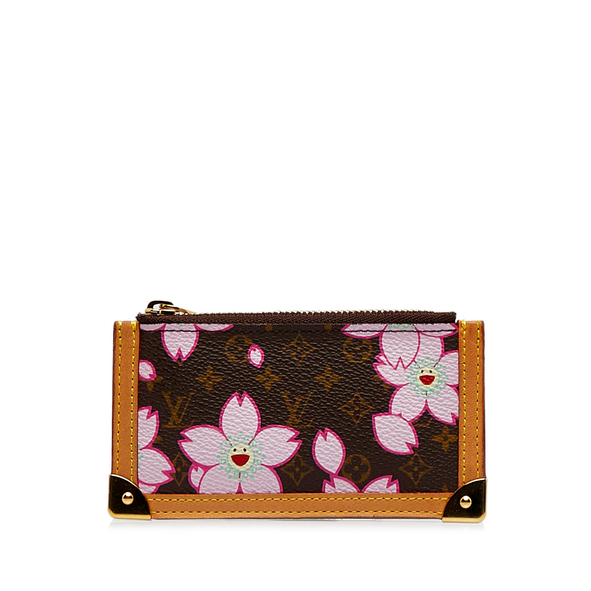 Brown Louis Vuitton Monogram Cherry Blossom Pochette Coin Pouch