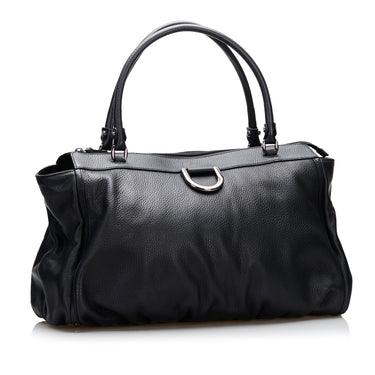 Black Gucci Abbey D-Ring Leather Handbag - Designer Revival