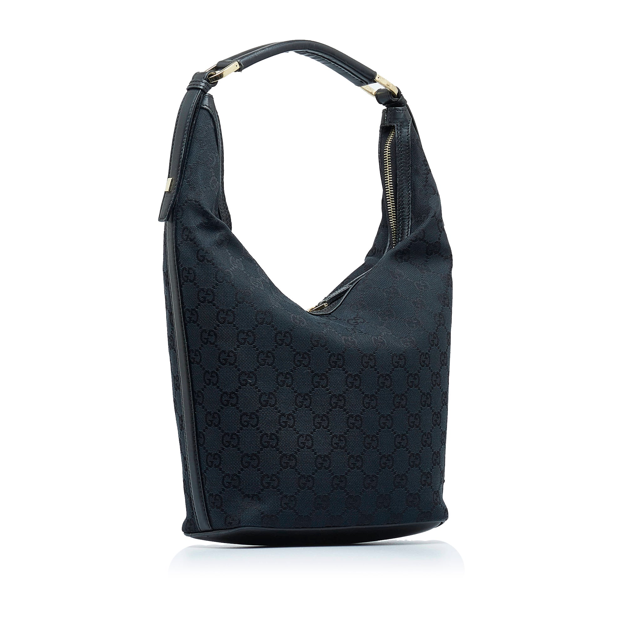 Gucci - Authenticated Hobo Handbag - Cloth Black Plain for Women, Good Condition