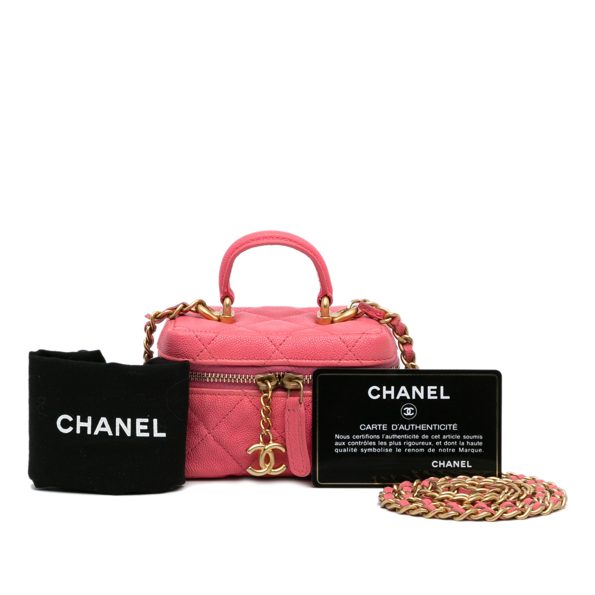 Pink Chanel Micro Caviar Vanity Bag Designer Revival