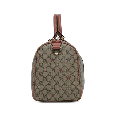 Brown Gucci GG Supreme Joy Star Boston Bag
