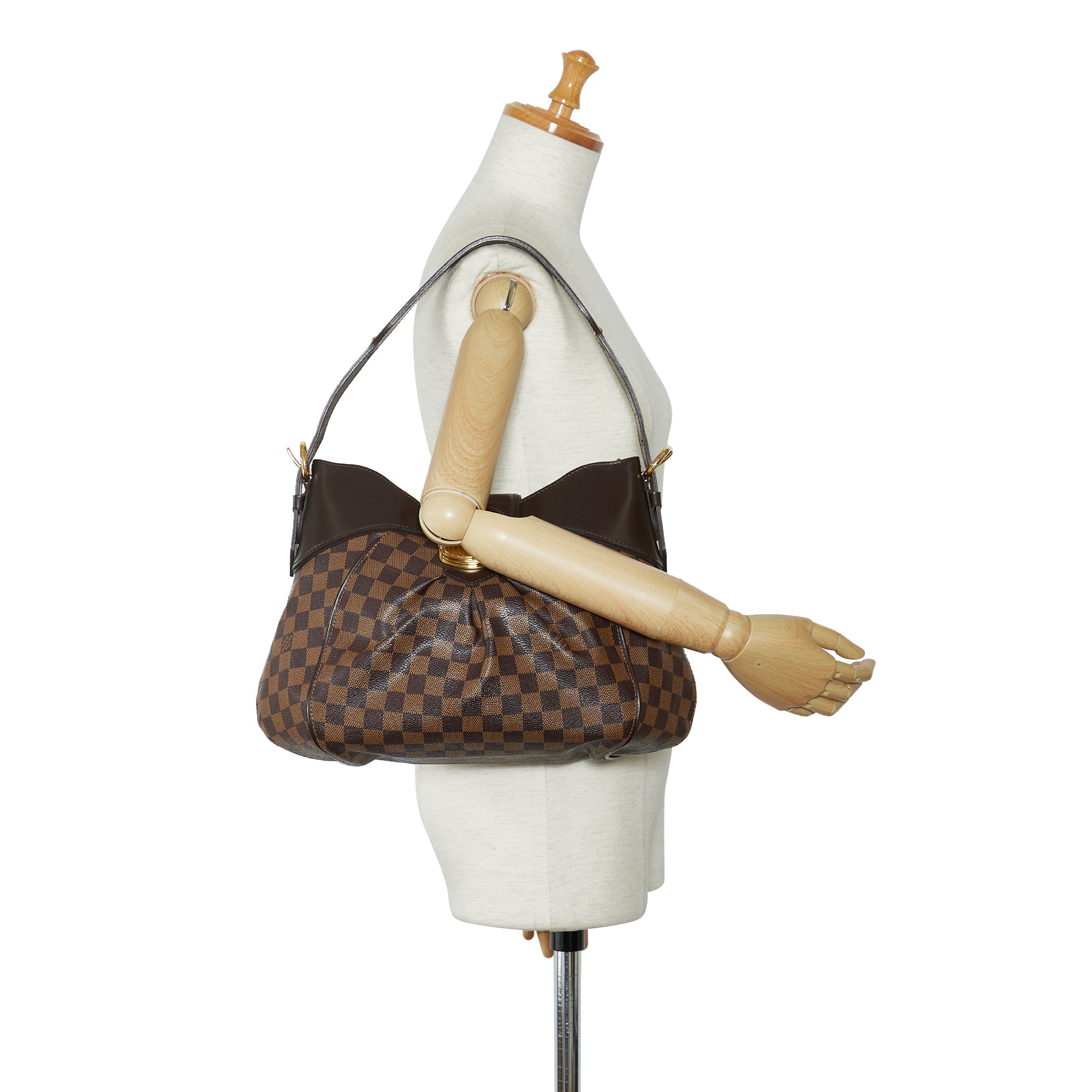 Authentic Louis Vuitton Damier Ebene Sistina Shoulder Bag