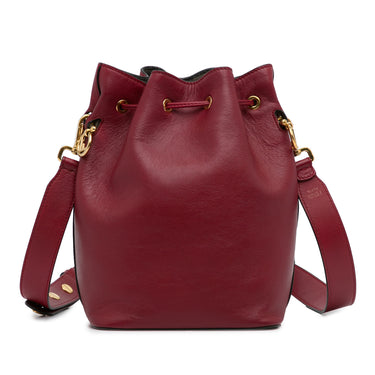Burgundy Fendi Leather Mon Tresor Bucket Bag - Designer Revival